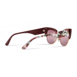 Dolce & Gabbana - Occhiale da Sole Cat-Eye in Acetato Stampa Floreale - Burgundy - Dolce & Gabbana Eyewear