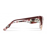 Dolce & Gabbana - Cat-Eye Sunglasses in Floral Print Acetate - Burgundy - Dolce & Gabbana Eyewear