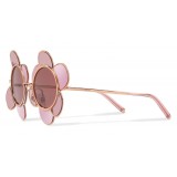 Dolce & Gabbana - Occhiale da Sole in Metallo Ispirazione Fiore - Oro Rosa - Dolce & Gabbana Eyewear