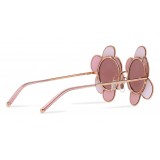 Dolce & Gabbana - Occhiale da Sole in Metallo Ispirazione Fiore - Oro Rosa - Dolce & Gabbana Eyewear