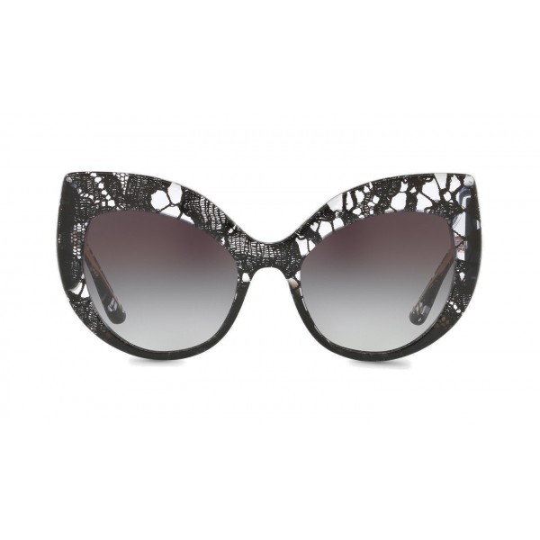 Dolce & Gabbana - Occhiale da Sole Cat-Eye in Pizzo Acetato - Pizzo Nero Sfumato - Dolce & Gabbana Eyewear