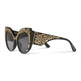 Dolce & Gabbana - Sunglasses Cat-Eye with Decorations Pailettes - Leo and Black Sequins - Dolce & Gabbana Eyewear