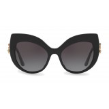 Dolce & Gabbana - Cat-Eye Sunglasses in Acetate with DG Logo - Black - Dolce & Gabbana Eyewear