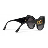 Dolce & Gabbana - Occhiale da Sole Cat-Eye in Acetato con Logo DG - Nero - Dolce & Gabbana Eyewear