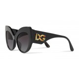 Dolce & Gabbana - Cat-Eye Sunglasses in Acetate with DG Logo - Black - Dolce & Gabbana Eyewear