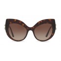 Dolce & Gabbana - Occhiale da Sole Cat-Eye in Acetato con Logo DG - Havana - Dolce & Gabbana Eyewear