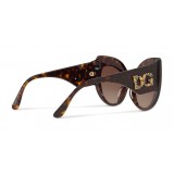 Dolce & Gabbana - Occhiale da Sole Cat-Eye in Acetato con Logo DG - Havana - Dolce & Gabbana Eyewear