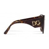 Dolce & Gabbana - Cat-Eye Sunglasses in Acetate with DG Logo - Havana - Dolce & Gabbana Eyewear