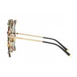 Dolce & Gabbana - Round Metal Sunglasses with Applications - Polished Gold and Multicolored Stones - Dolce & Gabbana Eyewear