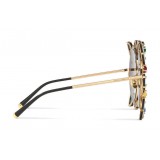 Dolce & Gabbana - Round Metal Sunglasses with Applications - Polished Gold and Multicolored Stones - Dolce & Gabbana Eyewear
