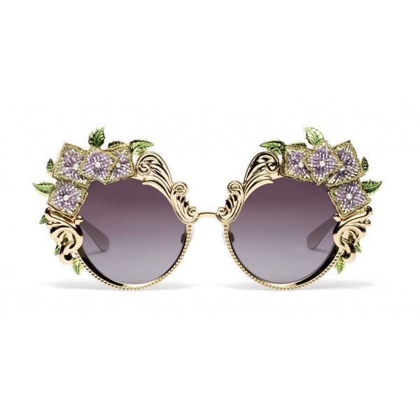 Dolce & Gabbana - Sunglasses in Metal Embroidery Ortensia - Gold and Embroidery Ortensia - Dolce & Gabbana Eyewear