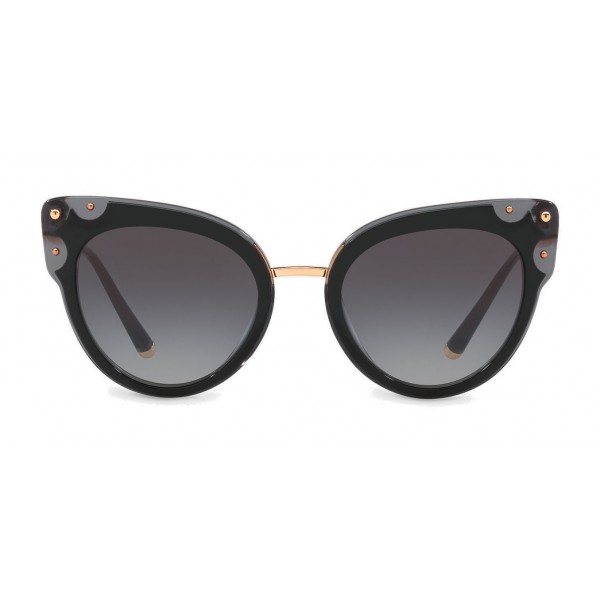 Dolce & Gabbana - Cat-Eye Sunglasses in Acetate with Metallic Details - Black - Dolce & Gabbana Eyewear