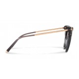 Dolce & Gabbana - Cat-Eye Sunglasses in Acetate with Metallic Details - Black - Dolce & Gabbana Eyewear