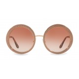 Dolce & Gabbana - Occhiali da Sole Rotondo Argento Ramato - Oro Rosa Lucido - Dolce & Gabbana Eyewear