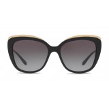 Dolce & Gabbana - Occhiale da Sole Cat-Eye con Decorazione Gros Grain - Nero e Oro - Dolce & Gabbana Eyewear