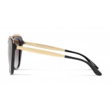 Dolce & Gabbana - Occhiale da Sole Cat-Eye con Decorazione Gros Grain - Nero e Oro - Dolce & Gabbana Eyewear