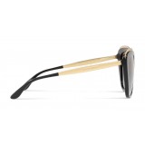 Dolce & Gabbana - Occhiale da Sole Cat-Eye con Decorazione Gros Grain - Nero e Oro - Dolce & Gabbana Eyewear