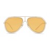 Dolce & Gabbana - Occhiale da Sole Pilot con Profilo Metallico - Oro Chiaro Lucido - Dolce & Gabbana Eyewear