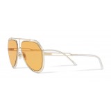 Dolce & Gabbana - Occhiale da Sole Pilot con Profilo Metallico - Oro Chiaro Lucido - Dolce & Gabbana Eyewear