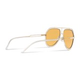 Dolce & Gabbana - Occhiale da Sole Pilot con Profilo Metallico - Oro Chiaro Lucido - Dolce & Gabbana Eyewear