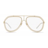 Dolce & Gabbana - Pilot Sunglasses with Metallic Profile - Shiny Light Gold Transparent - Dolce & Gabbana Eyewear