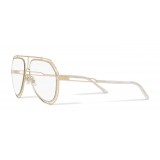 Dolce & Gabbana - Occhiale da Sole Pilot con Profilo Metallico - Oro Chiaro Lucido Trasparente - Dolce & Gabbana Eyewear