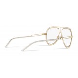 Dolce & Gabbana - Occhiale da Sole Pilot con Profilo Metallico - Oro Chiaro Lucido Trasparente - Dolce & Gabbana Eyewear