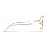 Dolce & Gabbana - Pilot Sunglasses with Metallic Profile - Shiny Light Gold Transparent - Dolce & Gabbana Eyewear