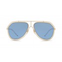 Dolce & Gabbana - Pilot Sunglasses with Metallic Profile - Shiny Light Gold Blue - Dolce & Gabbana Eyewear