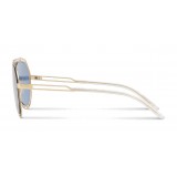 Dolce & Gabbana - Pilot Sunglasses with Metallic Profile - Shiny Light Gold Blue - Dolce & Gabbana Eyewear