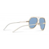 Dolce & Gabbana - Pilot Sunglasses with Metallic Profile - Shiny Light Gold Blue - Dolce & Gabbana Eyewear