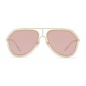 Dolce & Gabbana - Occhiale da Sole Pilot con Profilo Metallico - Oro Chiaro Lucido Rosa - Dolce & Gabbana Eyewear