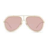 Dolce & Gabbana - Occhiale da Sole Pilot con Profilo Metallico - Oro Chiaro Lucido Rosa - Dolce & Gabbana Eyewear