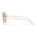 Dolce & Gabbana - Occhiale da Sole Pilot con Profilo Metallico - Oro Chiaro Lucido Rosa - Dolce & Gabbana Eyewear