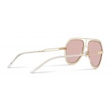 Dolce & Gabbana - Occhiale da Sole Pilot con Profilo Metallico - Oro Chiaro Lucido Rosa - Dolce & Gabbana Eyewear