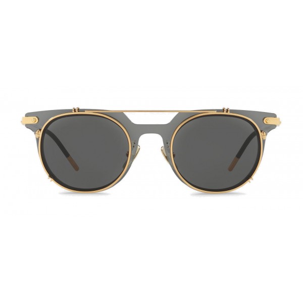 Dolce & Gabbana - Panthos Sunglasses with Metal Structure - Black and Shiny Gold - Dolce & Gabbana Eyewear
