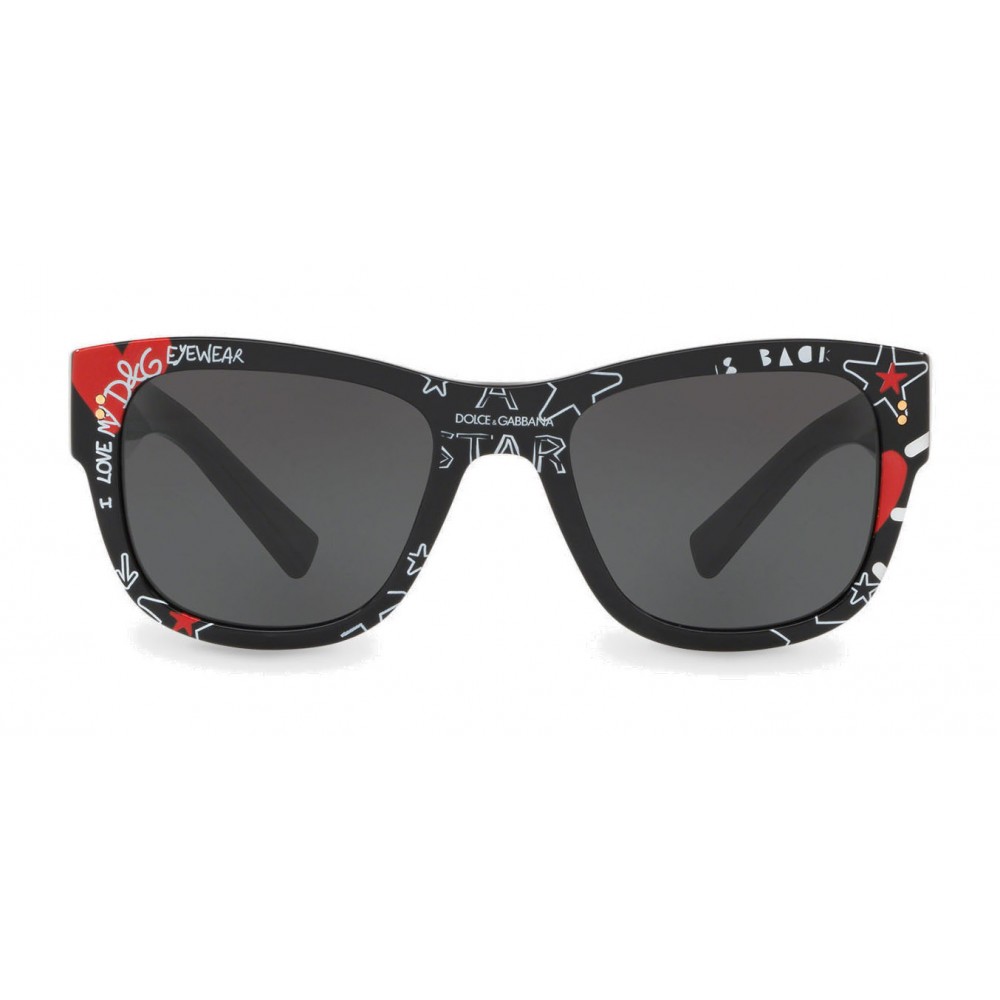 Dolce & Gabbana - Graffiti Heart Star Sunglasses DG 4338 Black Red