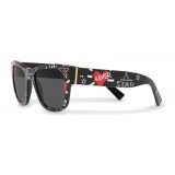 Dolce & Gabbana - Occhiale da Sole Squadrato in Acetato Stampa Graffiti - Nero - Dolce & Gabbana Eyewear