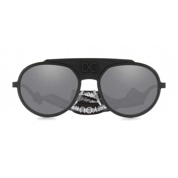 Dolce & Gabbana - Sunglasses in Metal with Fabric Band - Black - Dolce & Gabbana Eyewear