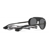 Dolce & Gabbana - Occhiale da Sole in Metallo con Banda in Tessuto - Nero - Dolce & Gabbana Eyewear