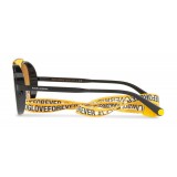 Dolce & Gabbana - Occhiale da Sole in Metallo con Banda in Tessuto - Giallo - Dolce & Gabbana Eyewear