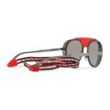 Dolce & Gabbana - Occhiale da Sole in Metallo con Banda in Tessuto - Rosso - Dolce & Gabbana Eyewear