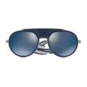 Dolce & Gabbana - Sunglasses in Metal with Fabric Band - Blue - Dolce & Gabbana Eyewear