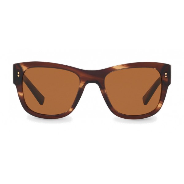 Dolce & Gabbana - Square Sunglasses in Acetate - Brown Striped - Dolce & Gabbana Eyewear