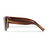 Dolce & Gabbana - Square Sunglasses in Acetate - Brown Striped - Dolce & Gabbana Eyewear