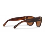 Dolce & Gabbana - Square Sunglasses in Acetate - Brown Striped - Dolce & Gabbana Eyewear