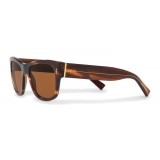 Dolce & Gabbana - Square Sunglasses in Acetate - Brown Striped - Dolce & Gabbana Eyewear