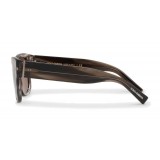 Dolce & Gabbana - Square Sunglasses in Acetate - Grey Striped - Dolce & Gabbana Eyewear