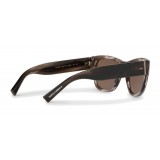 Dolce & Gabbana - Square Sunglasses in Acetate - Grey Striped - Dolce & Gabbana Eyewear