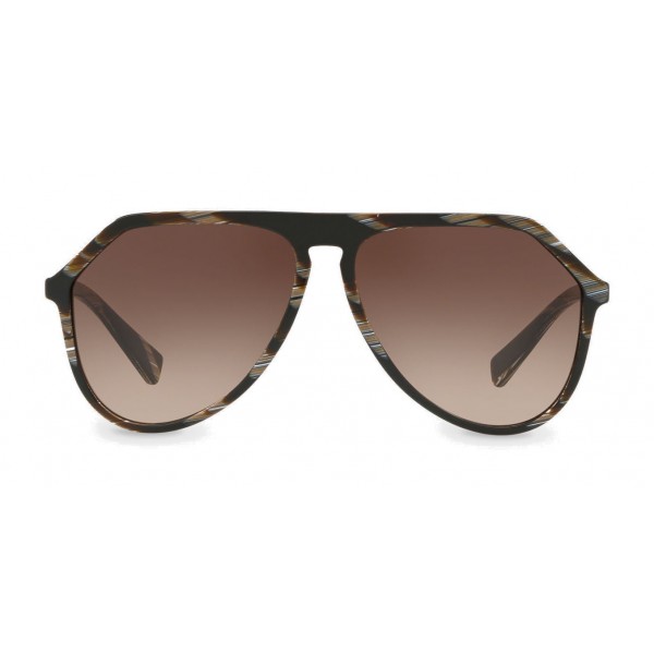 Dolce & Gabbana - Pilot Acetate Sunglasses with Key Bridge - Brown Horn Effect - Dolce & Gabbana Eyewear